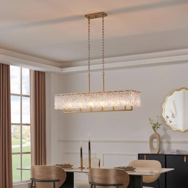 Modern Linear Crystal Chandelier in Gold - photo 4