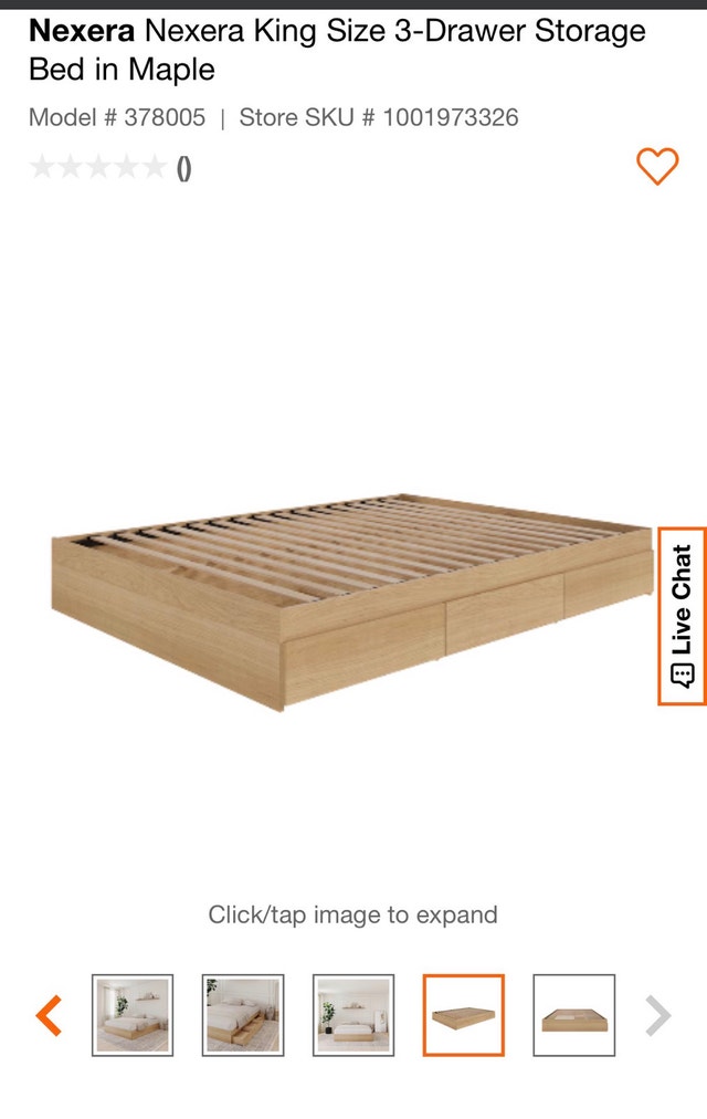 Brand new Nexera King Size 3-Drawer Storage Bed in Maple - photo 2