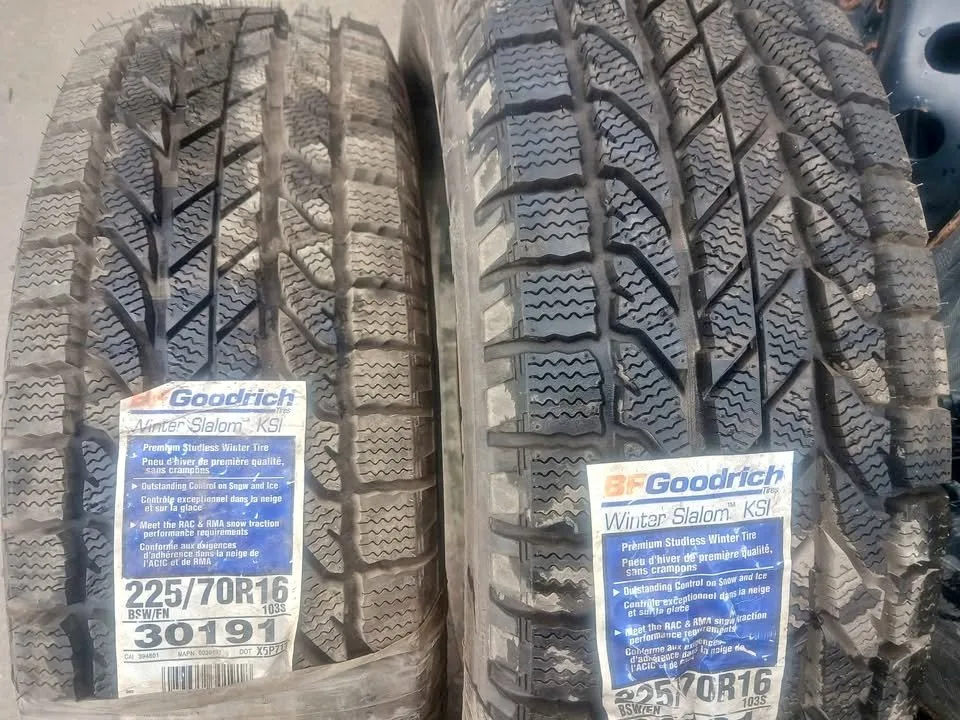 225 70 r16 TWO NEW BF GOODRICH WINTER SLALOM KSI TIRES thumbnail