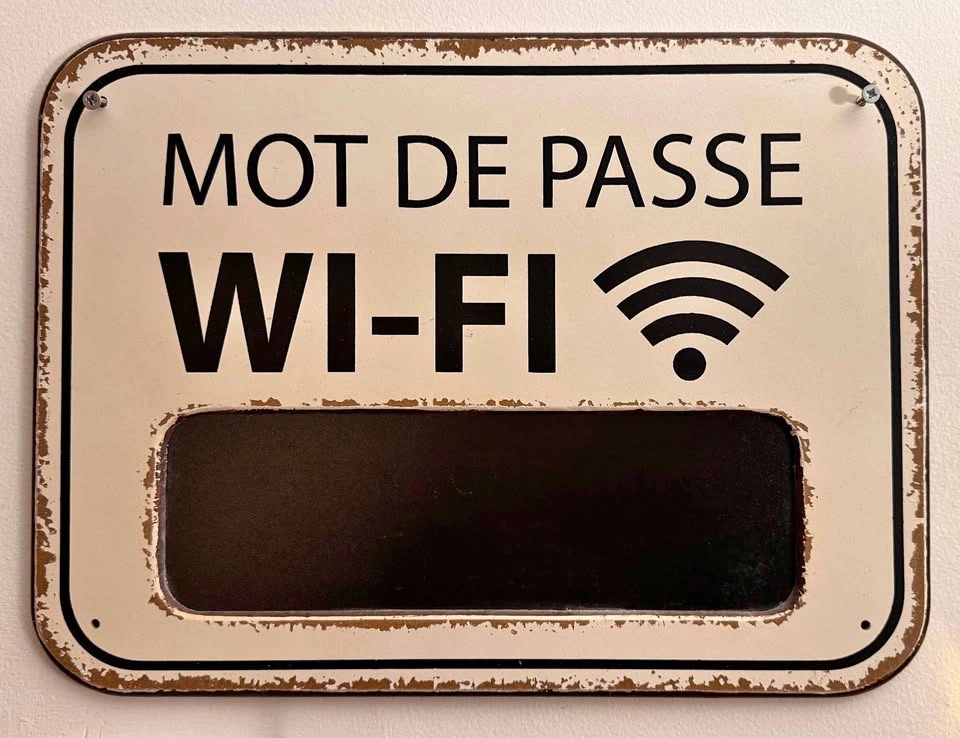 Mot de Passe Wi-Fi Wall Sign – 15.5” x 11.5”