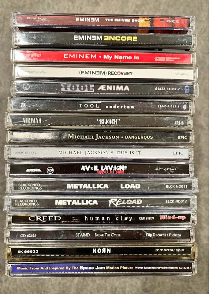 15 CD Collection – Eminem, Metallica, Tool, Nirvana, Korn + More