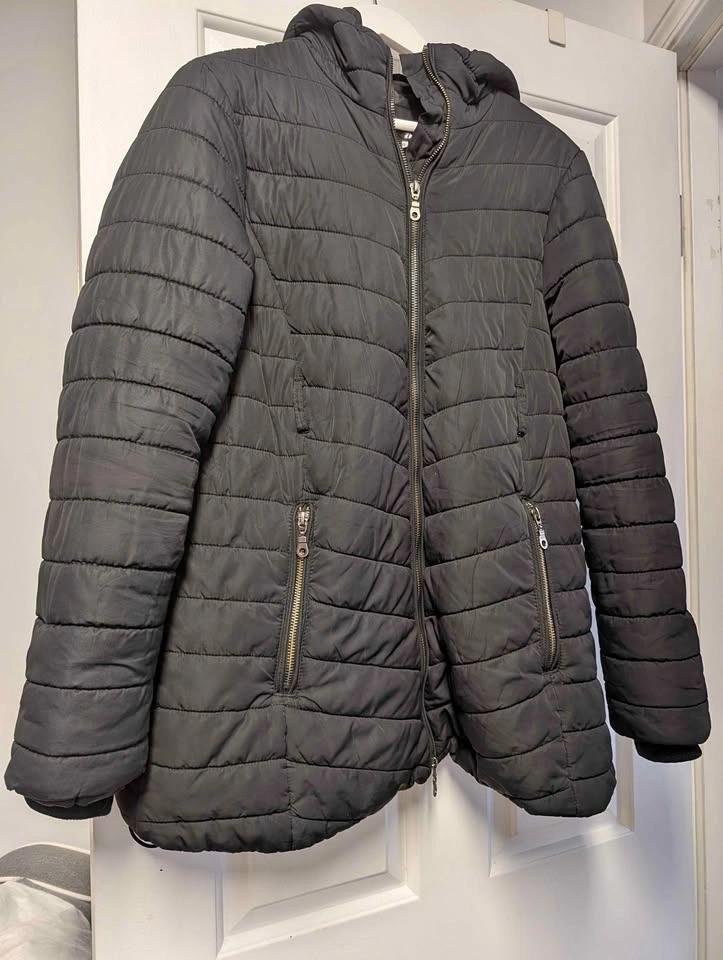 H&M Maternity Black Hooded Puffer Jacket
