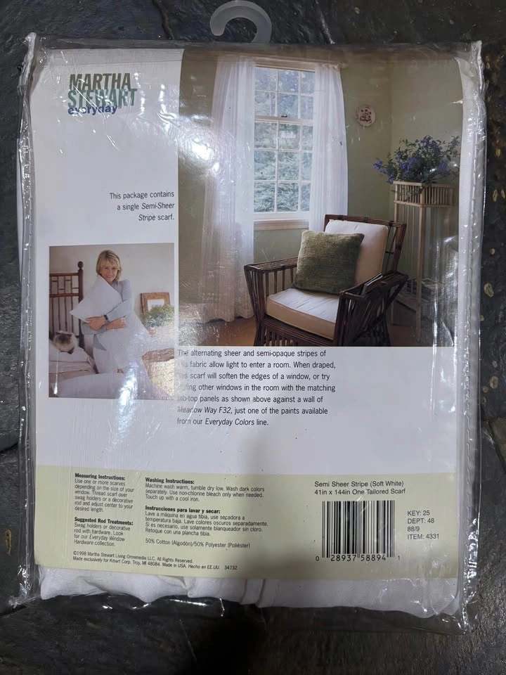 Vintage Martha Stewart Everyday Semi-Sheer Window Scarves - Set - photo 4