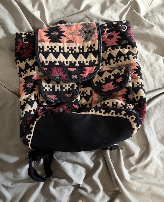 Woven Pattern Backpack
