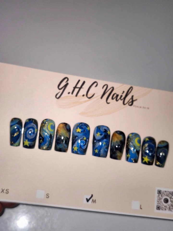 Starry Night Galaxy Press On Nails - photo 2