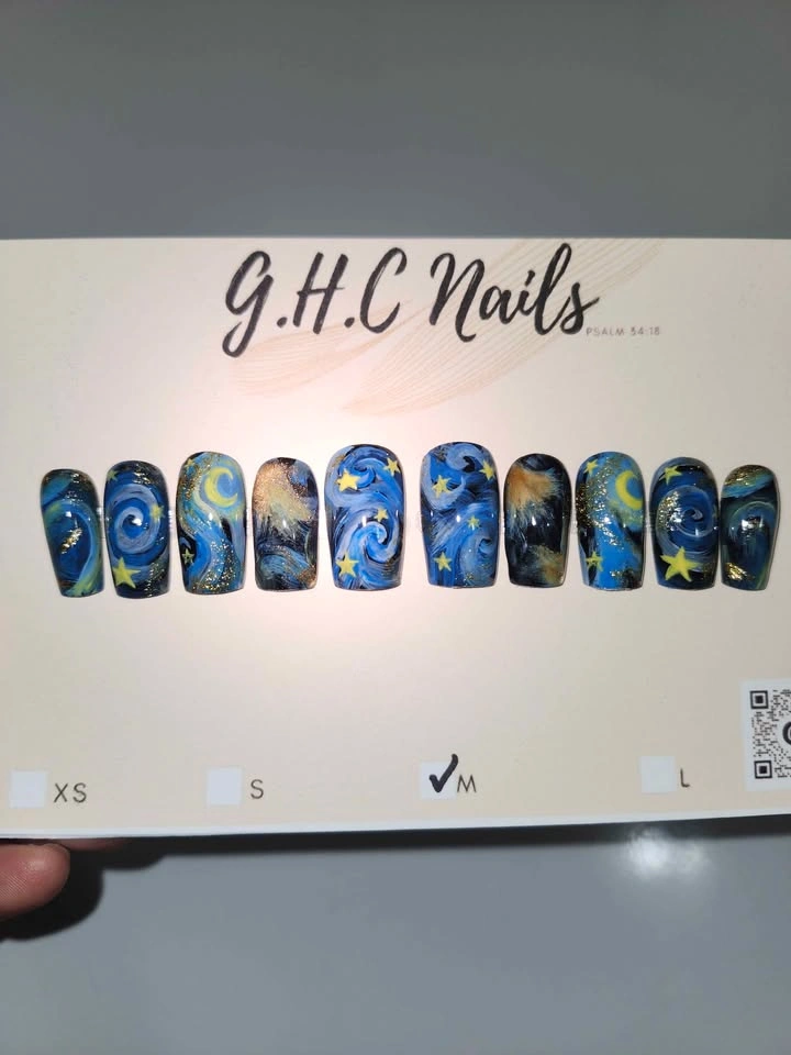 Starry Night Galaxy Press On Nails - photo 4