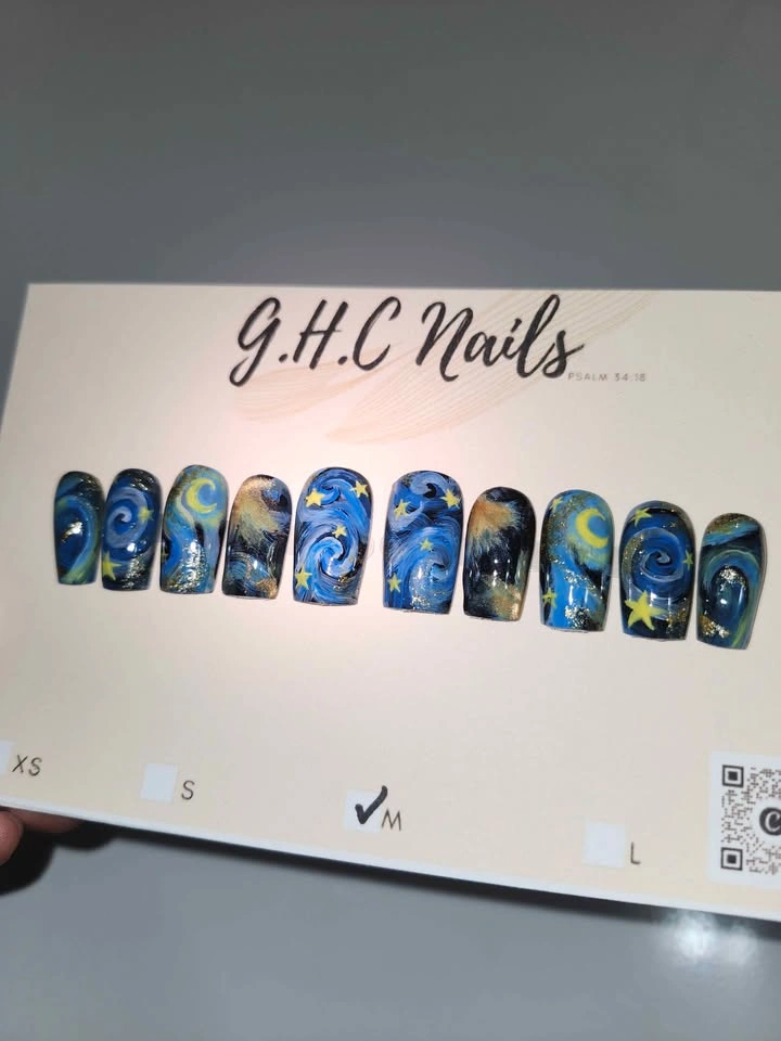 Starry Night Galaxy Press On Nails - photo 5