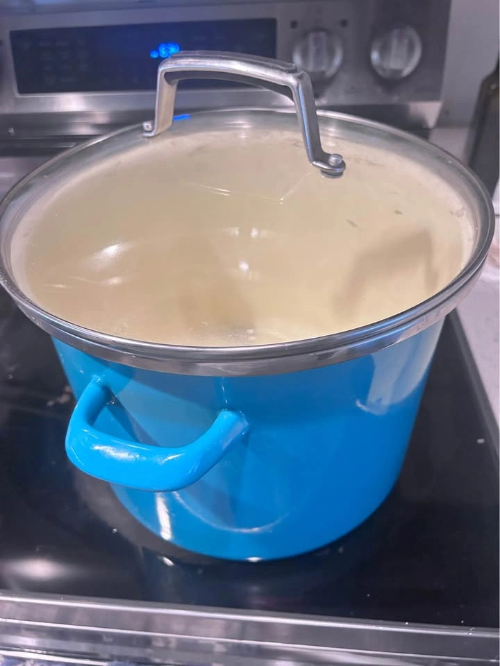 Teal Enamel on Steel Stockpot with Glass Lid - photo 3