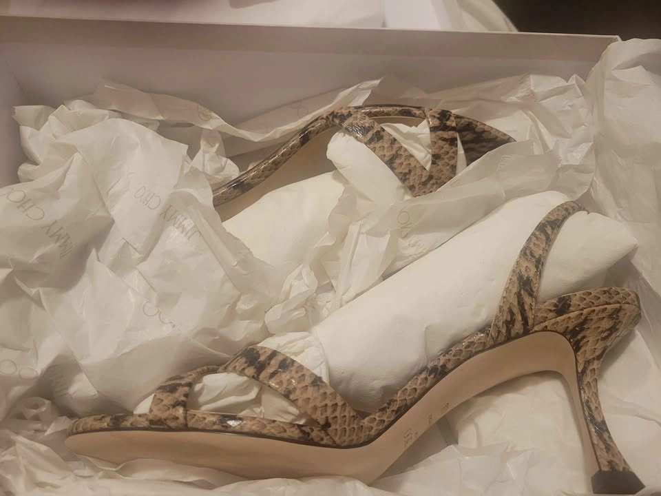 ELSY 70 Jimmy Choo London Jenn Snake-Effect Leather Sandals - photo 3