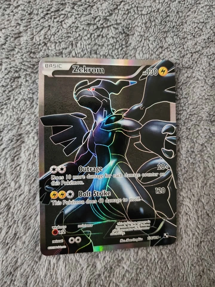 Zekrom 114/114 2011 Black & White Set Pokemon Card Full Art - photo 2