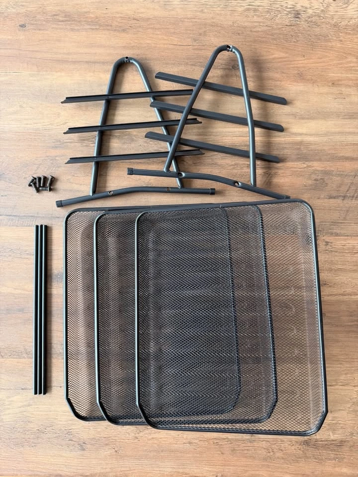 3-Tier Mesh Desk File Organizer – Black, Like New - photo 5