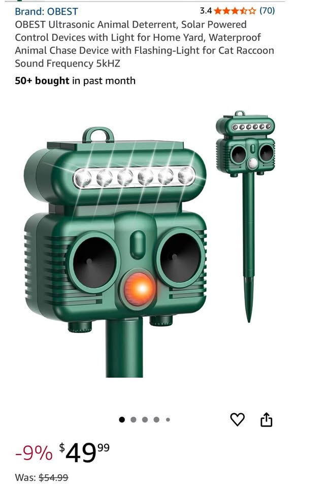 New OBEST Ultrasonic Animal Deterrent