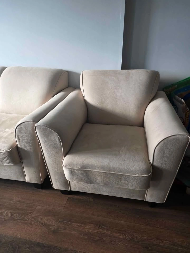 Beige Fabric Loveseat and Armchair Set - photo 2