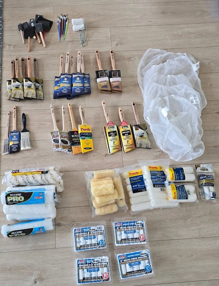 Huge Professional Painting Supply Lot - Brushes, Rollers