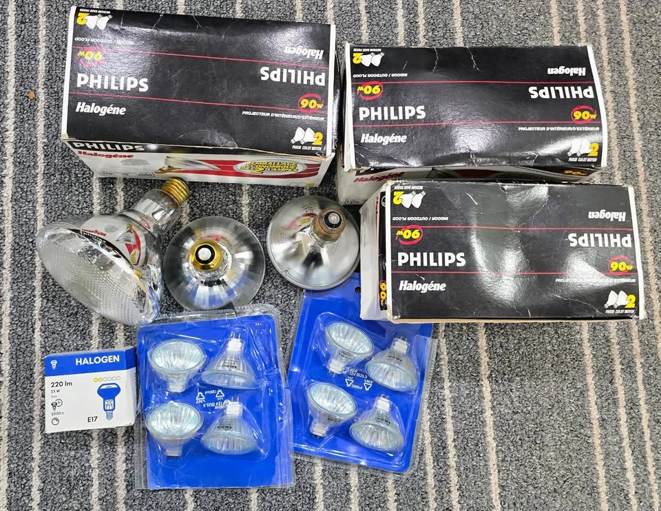 Lot of 18 Halogen Light Bulbs – Outdoor 90W Floods & 50W MR16 - photo 3