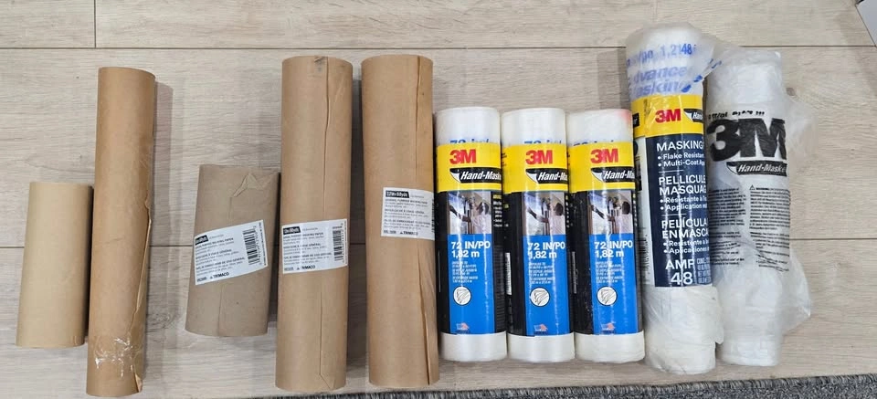 Bulk Painting Masking Supplies - 3M Film & Trimaco Paper