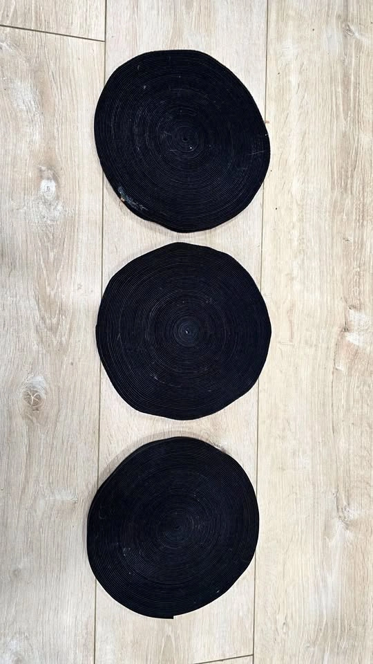 Bulk Double-Sided Hook and Loop Tape Rolls (Black) - 3 Pack