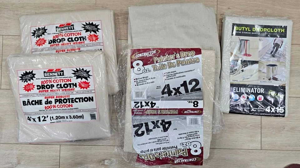 New Professional Painter's Drop Cloth Bundle - 5 Pack