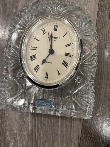 Cristal JG Durand +24% Lead Crystal Desk Mantle Clock - photo 3
