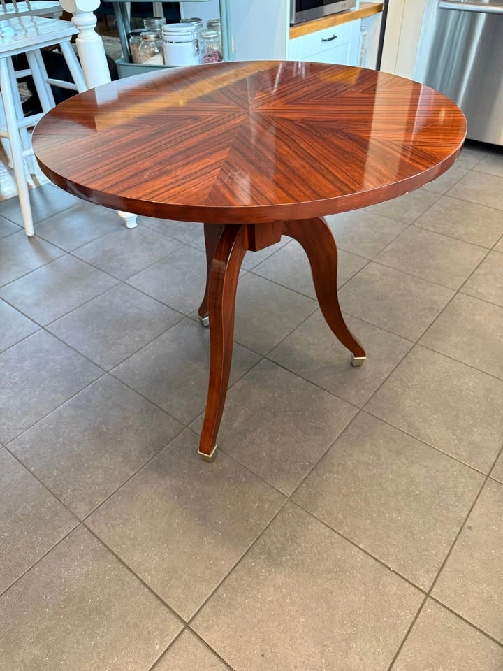 28” Diameter wooden side table - photo 3