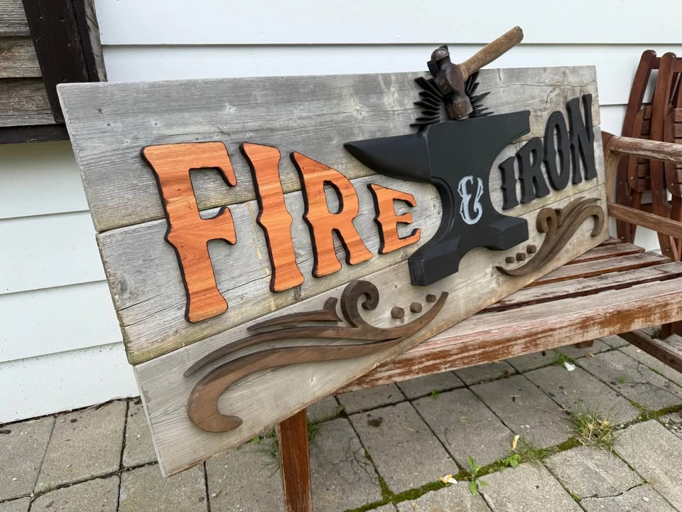 Blacksmith wood sign - photo 5