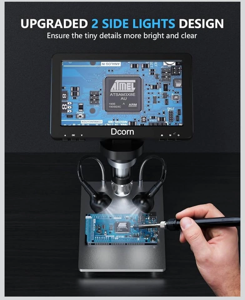 7-Inch Digital Microscope, 1200×, 12MP, 1080P Photo & Video - photo 2