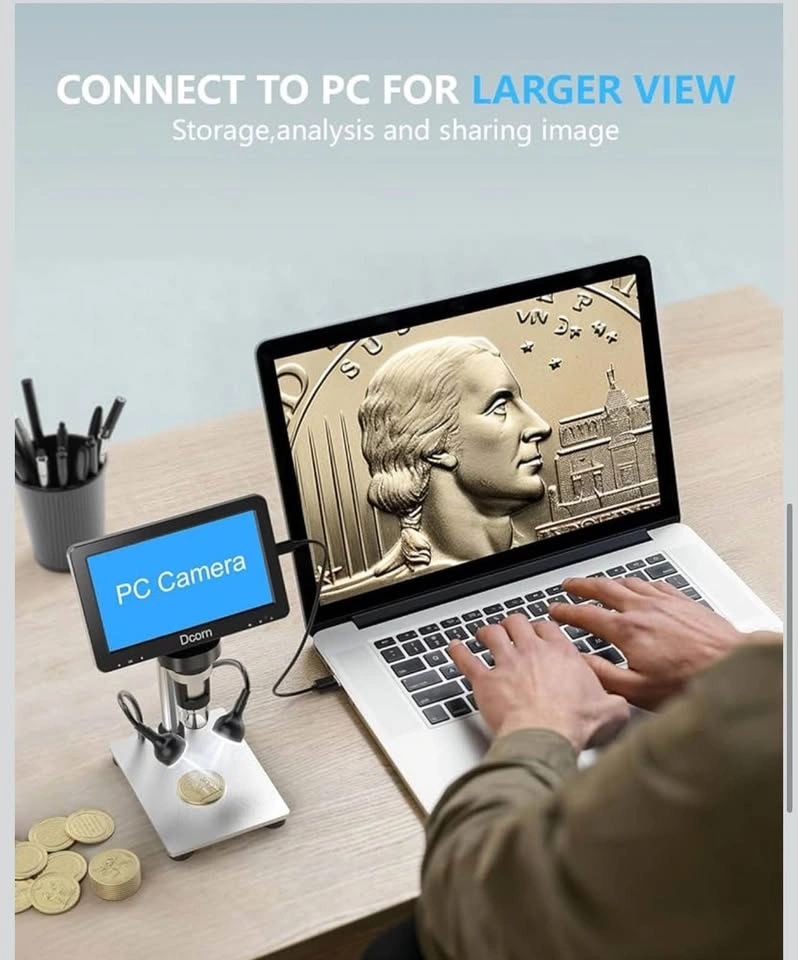 7-Inch Digital Microscope, 1200×, 12MP, 1080P Photo & Video - photo 3