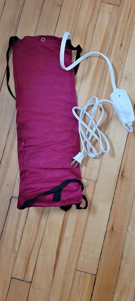 Electric Heating Pad with Burgundy Cover