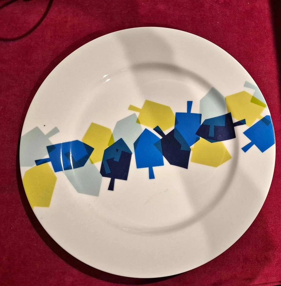 Lg Crate & Barrel Chanukkah platter, 12.75 inches (Skokie)