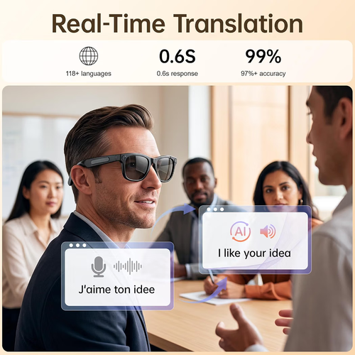 AI Smart Glasses Real-Time Translation 8MP Camera 4K HD - photo 3