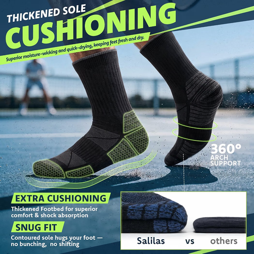 8 Pack Mens Bamboo Viscose Athletic Crew Socks - photo 5