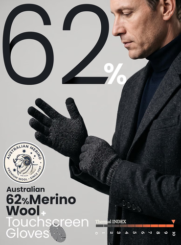 Merino Wool Touch Screen Gloves - 2 Pairs - photo 2