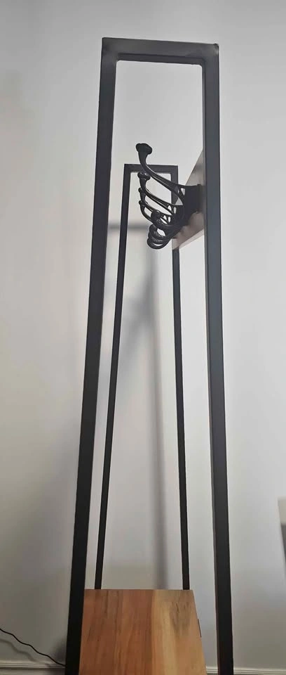 Industrial Wood and Metal Hall Tree with Storage Bench - photo 5