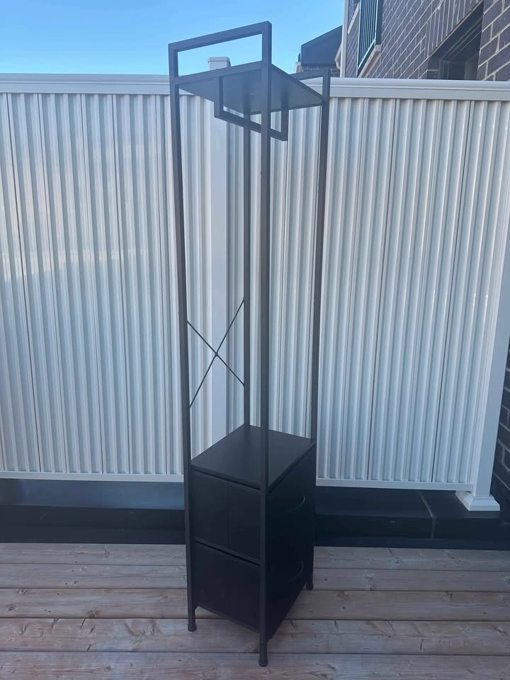 Black Garment Rack with 2 Drawers 180 x 30 x 40cm - photo 4