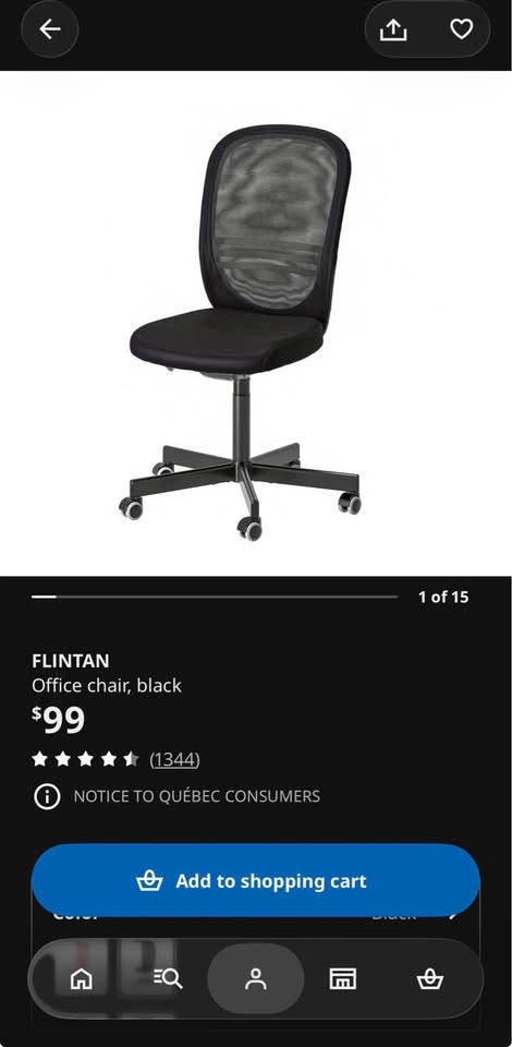 IKEA FLINTAN Office Chair – Black – $35 - photo 4