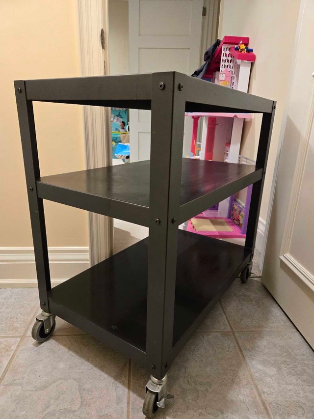 Cb2 Metal 30"x18" Rolling Cart