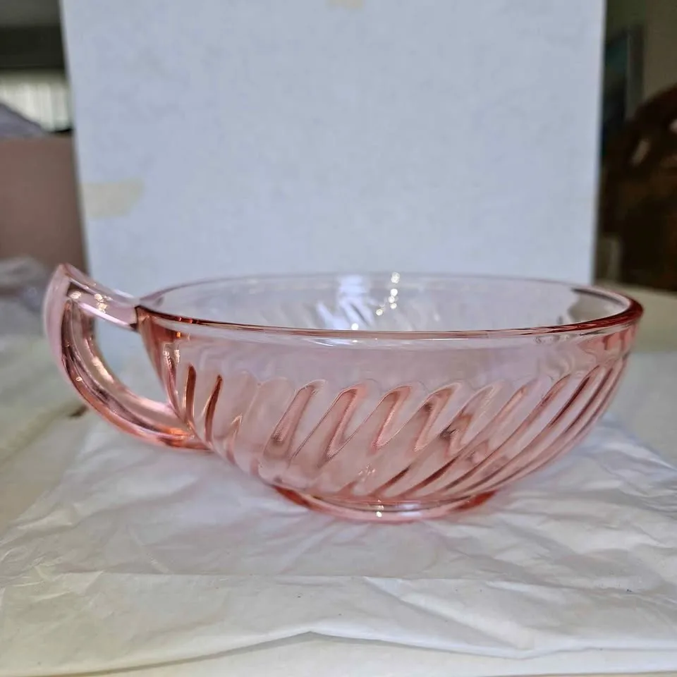Depression glass sugar bowl