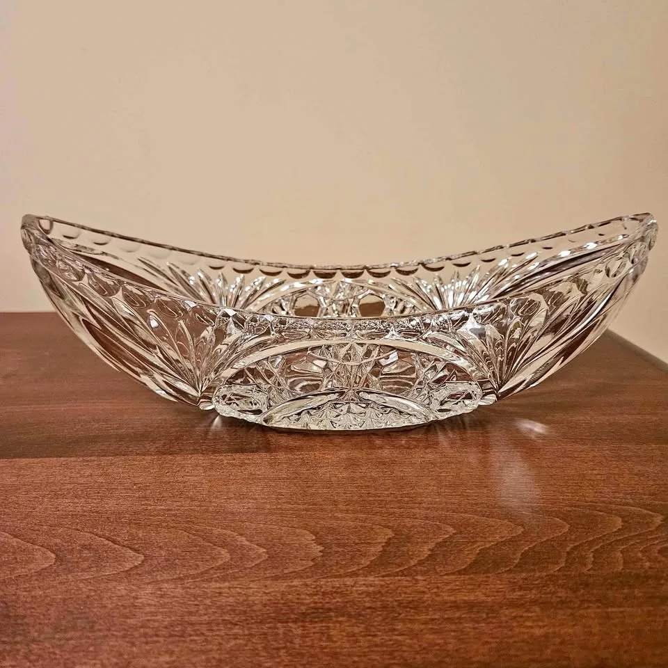 Vintage Oblong Glass Serving Bowl