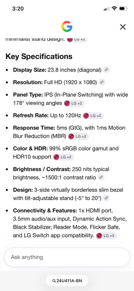 LG 24U411A-B 24" Monitor - photo 4