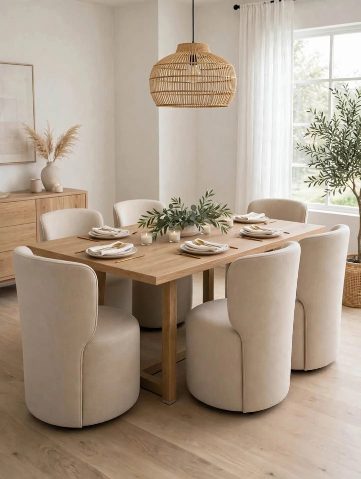 New Aiden & Ivy Armless Dining Chairs with Casters - Set of 6