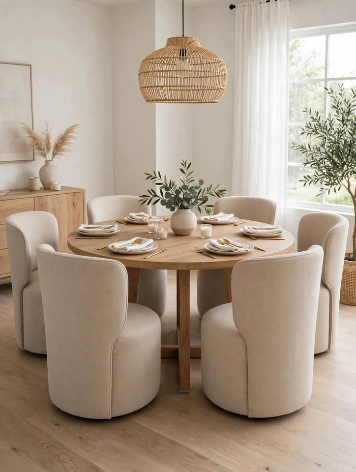 New Aiden & Ivy Armless Dining Chairs with Casters - Set of 6 - photo 2
