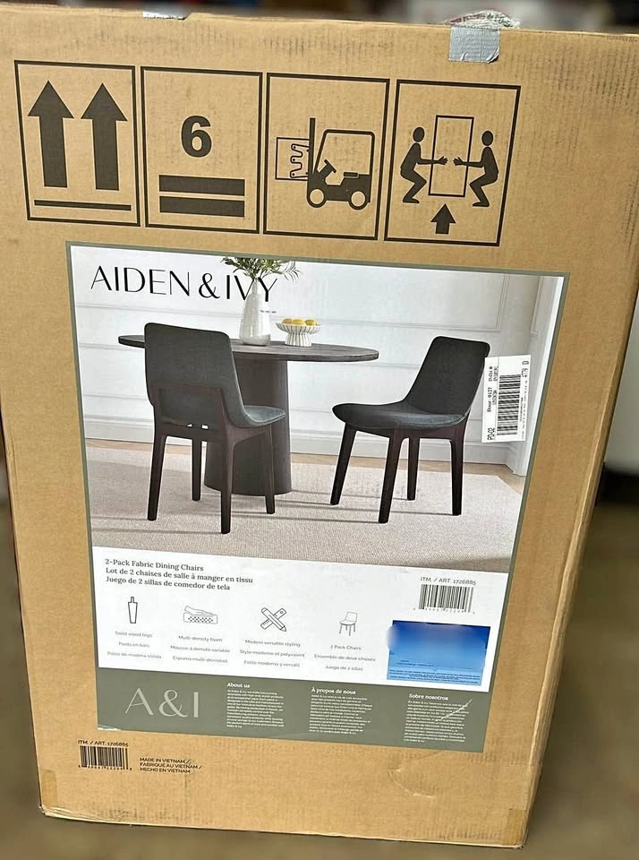 New brand Aiden & Ivy Fabric Dining Chair, 2-pack