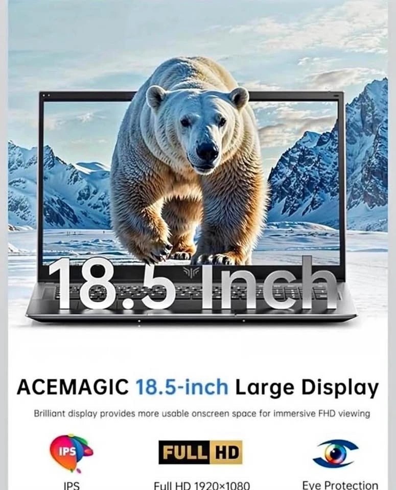 ACEMAGIC 18.5-inch Laptop Intel N150 16GB RAM 512GB SSD