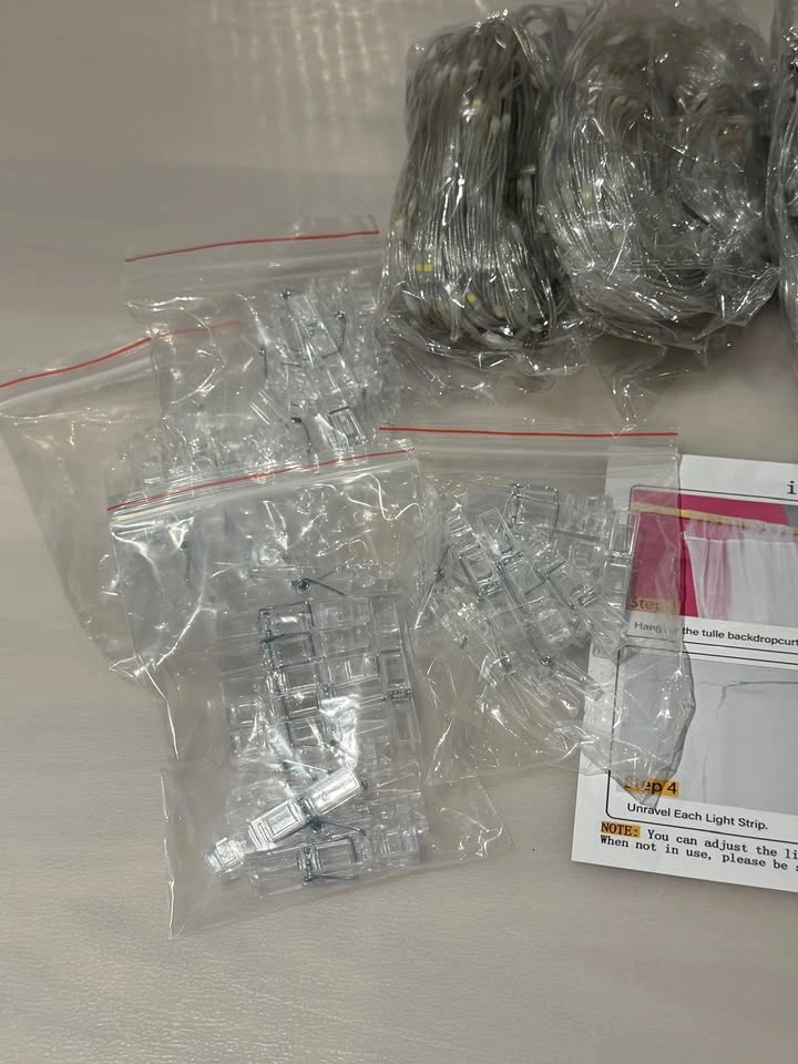 NEW 4pk of Curtain Fairy Lights + Clear Clips - photo 2