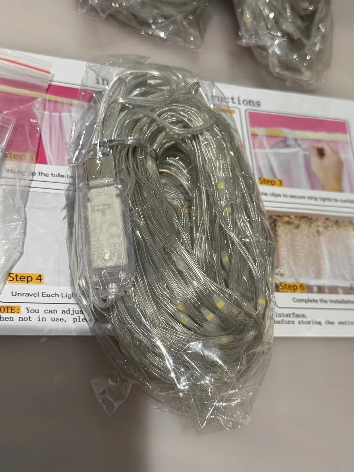 NEW 4pk of Curtain Fairy Lights + Clear Clips - photo 4