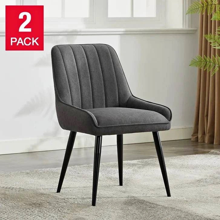 Gemini Fabric Dining Chair, 2-pack black