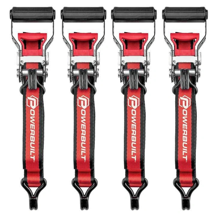 Powerbuilt Ratchet Tie Down Set – 1.5 in. x 16 ft. 4-piece