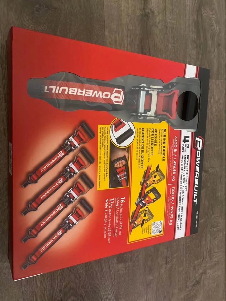 Powerbuilt Ratchet Tie Down Set – 1.5 in. x 16 ft. 4-piece - photo 2