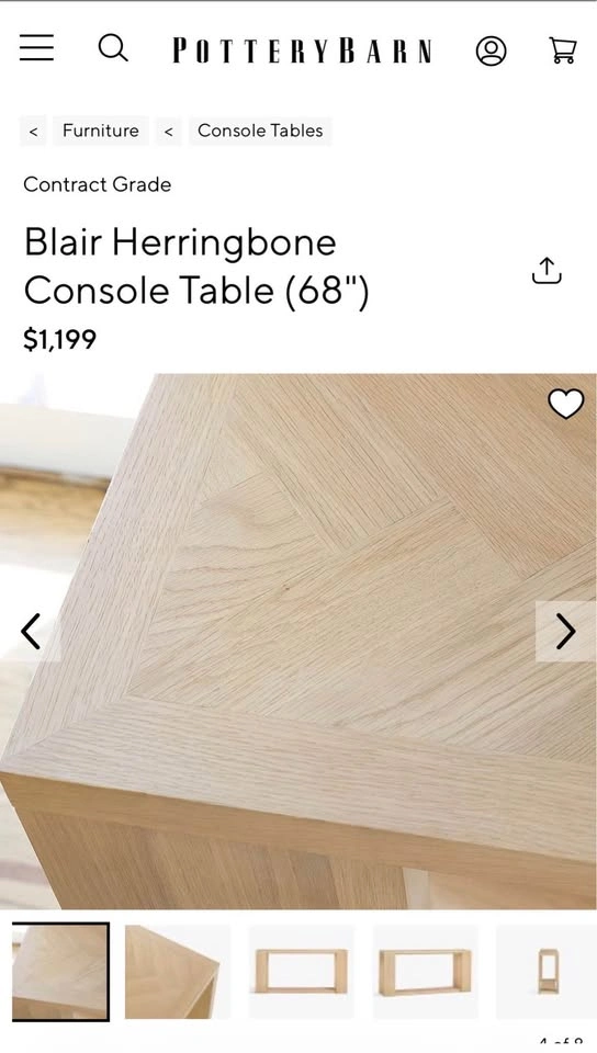 Pottery Barn - Blair Herringbone Console Table (68”) - photo 2
