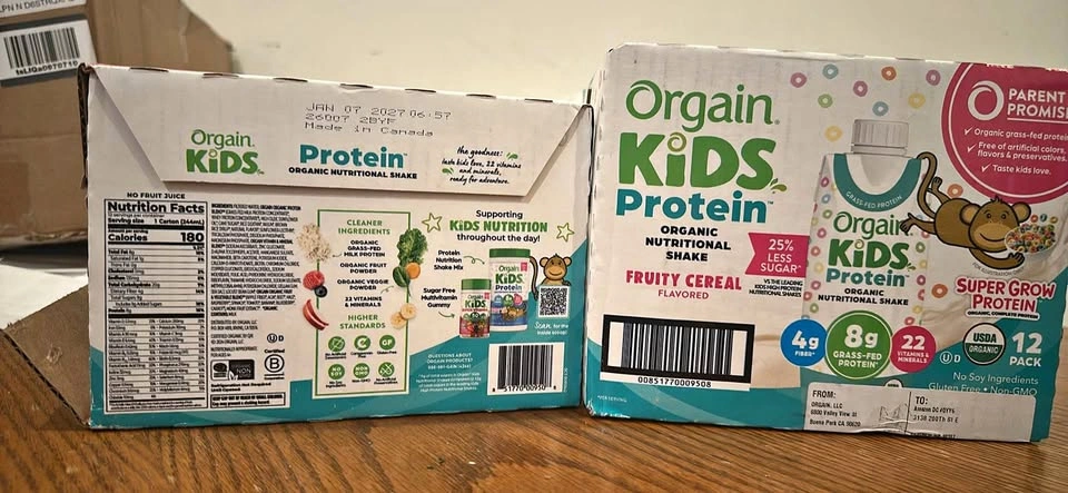 Orgain Kids Nutritional Shakes – Fruity Cereal Flavor – 2 Packs